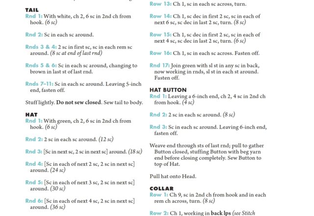 Dog with green hat amigurumi pattern(5)