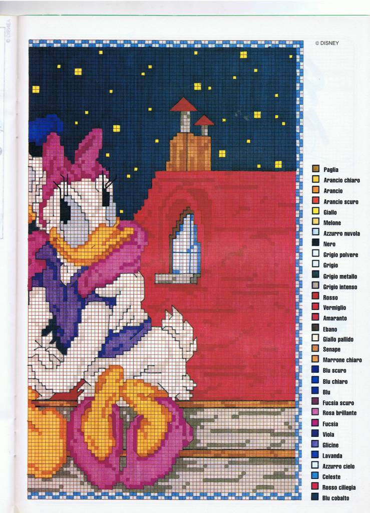 Donald Duck and Daisy Duck Moonlight pattern (2)