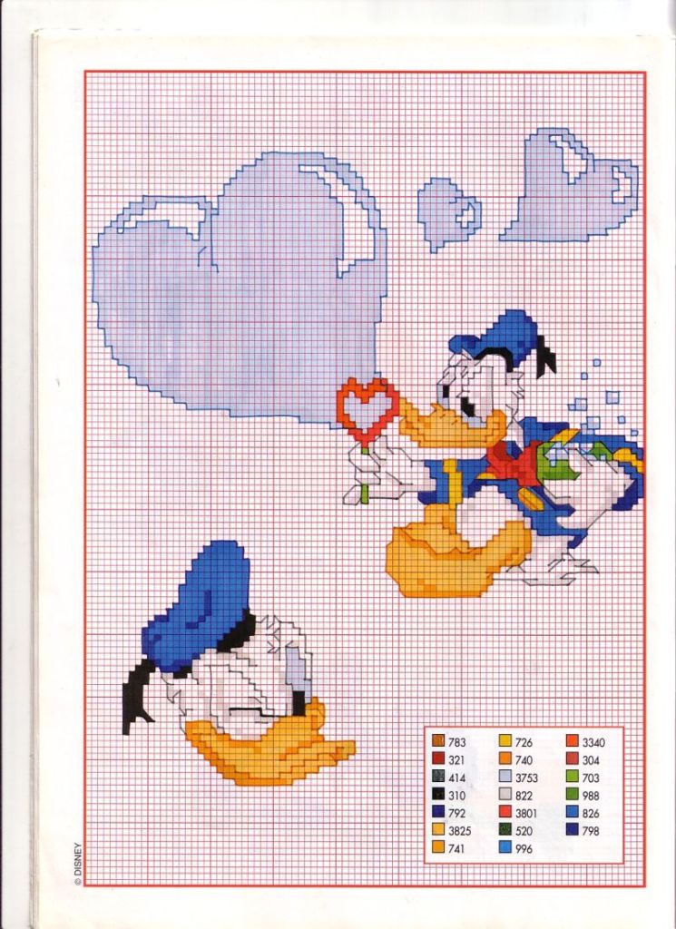Donald Duck makes soap bubbles in the form of hearts