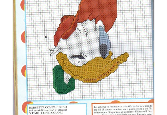 Donald Duck winks cross stitch pattern