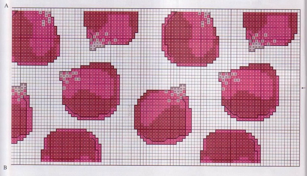 Double Bedshit red rose petals cross stitch (5)