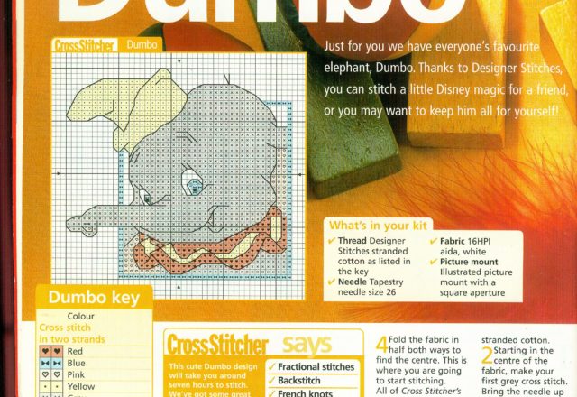 Dumbo cross stitch pattern 50 x 50 stitches (2)