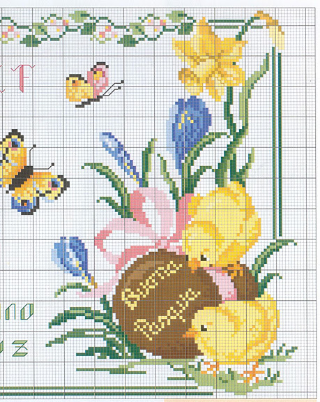Easter alphabet cross stitch pattern (1)