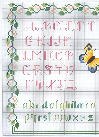 Easter alphabet cross stitch pattern (2)