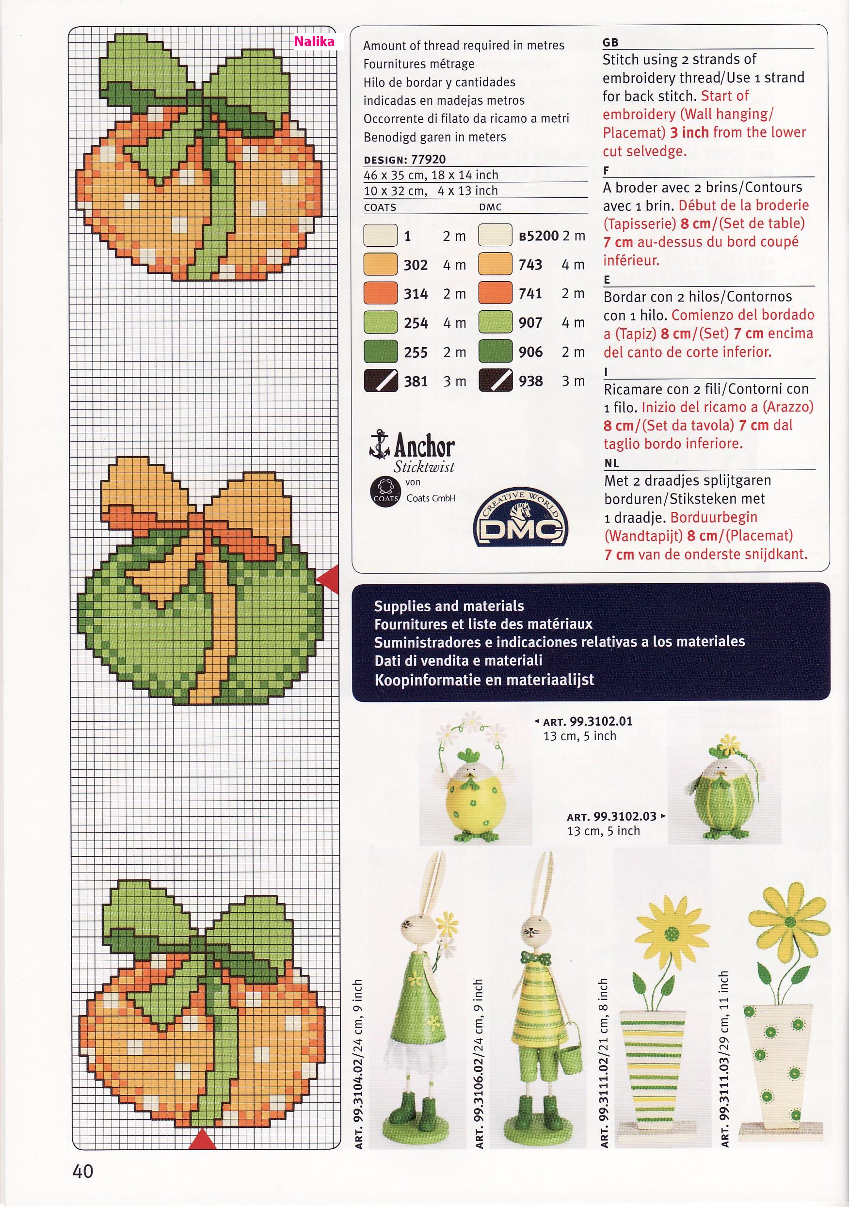 Easter eggs cross stitch pattern