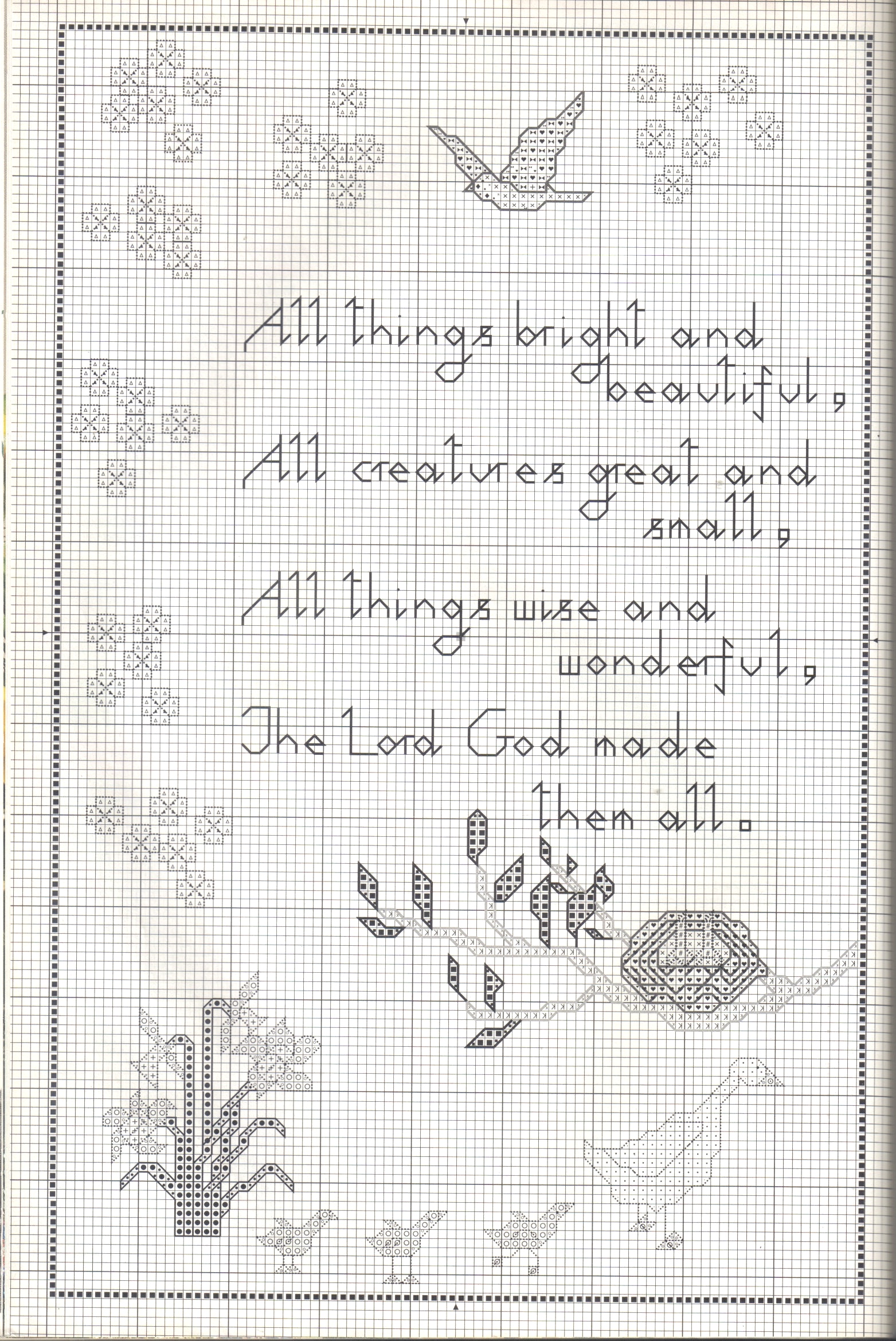 Easter prayer cross stitch pattern