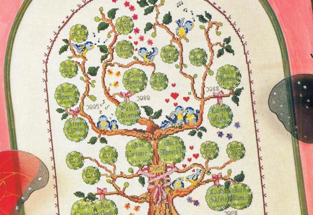 Elaborated cross stitch family tree (1)