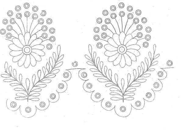 Embroidery design border daisy flower