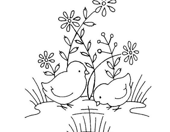 Embroidery design chicks