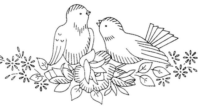 Embroidery design doves