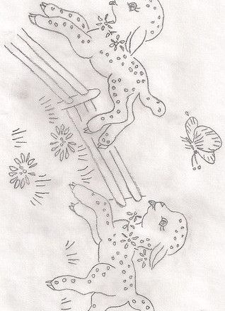 Embroidery design lambs