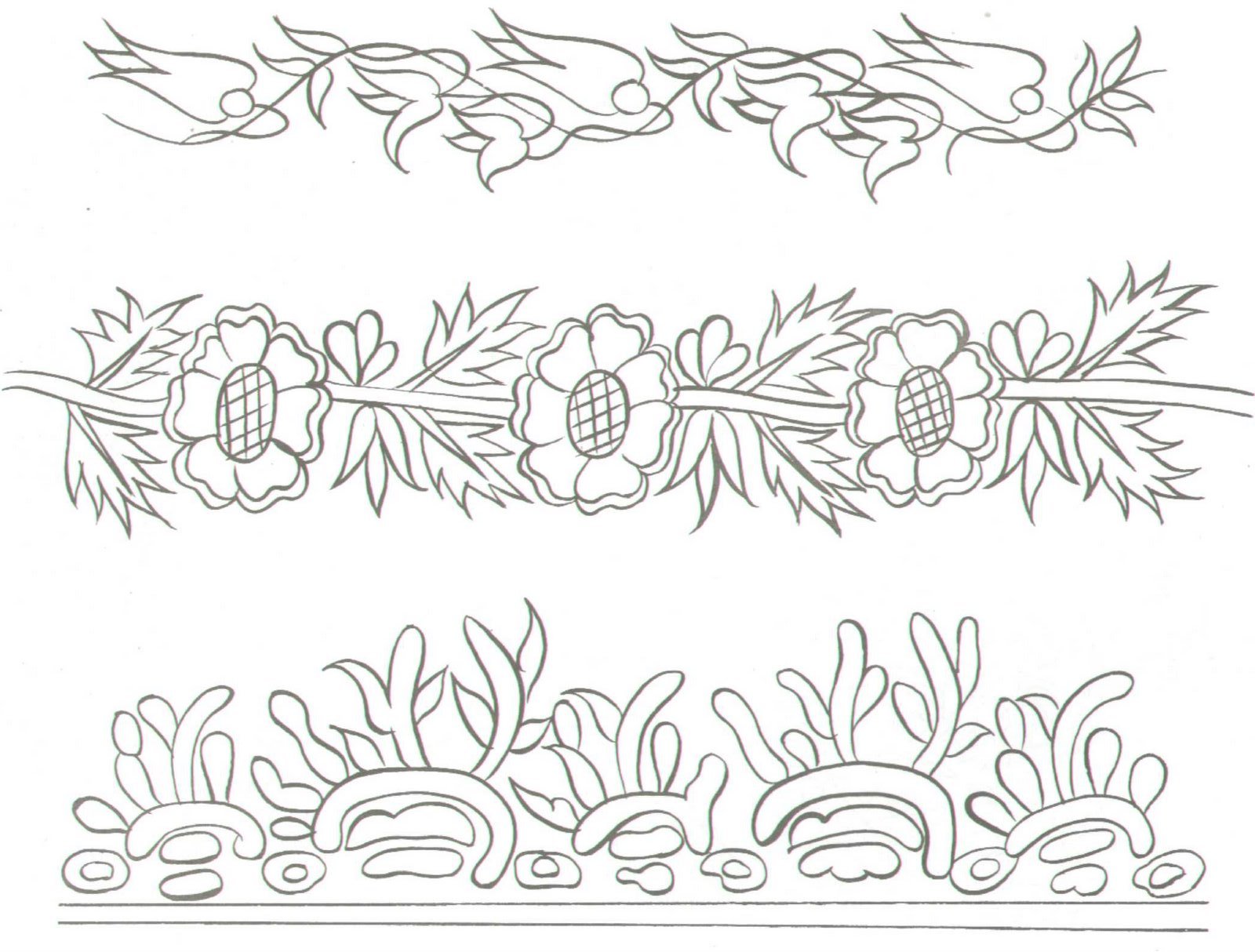 Embroidery design mixed borders