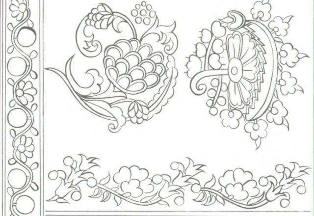 Embroidery designs flowers and borders