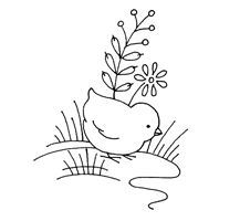 Embroidery pattern simple chick