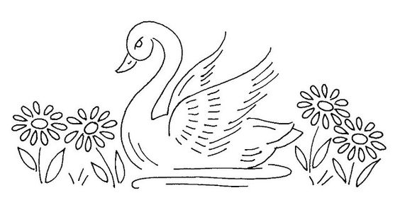 Embroidery pattern swan