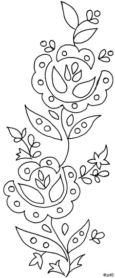 Embroidery pattern vertical border