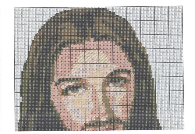 Face of Jesus in cross stitch (1)