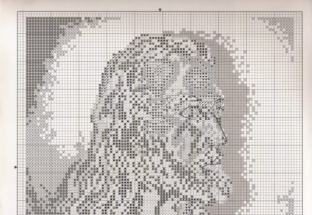 Face of Jesus in cross stitch picture (2)