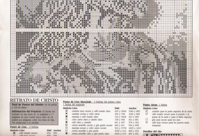 Face of Jesus in cross stitch picture (3)