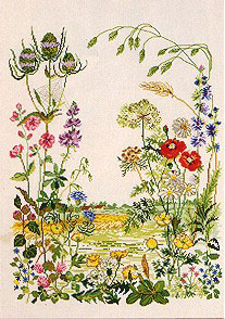 Field floral cross stitch pattern (1)