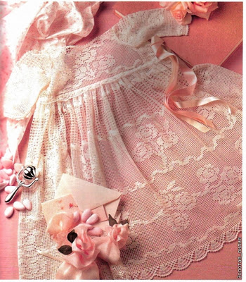 Filet crochet Christening dress (4)