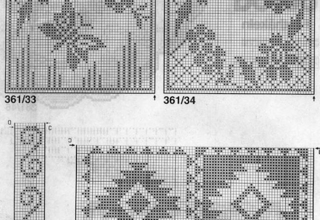 Filet flowers and butterflies Cushions (2)