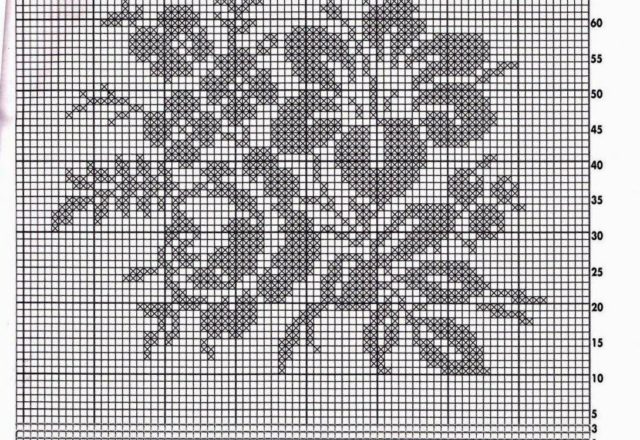 Filet square doily free pattern download with bunch of flowers