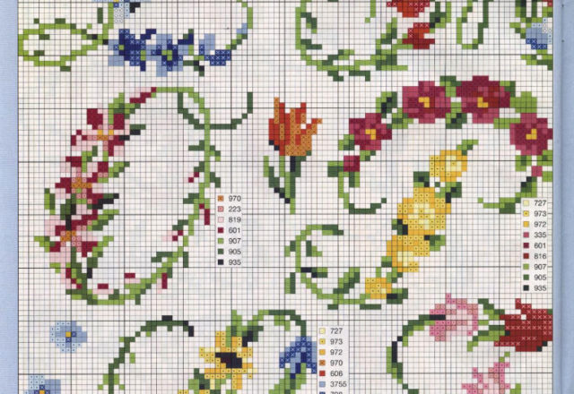 Floral alphabet cross stitch (3)