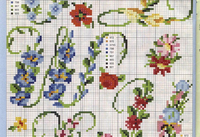 Floral alphabet cross stitch (5)