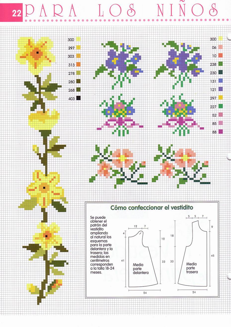 Floral borders for babies cross stitch pattern (2)