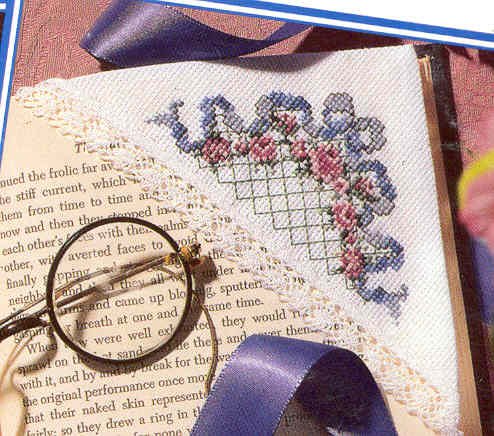 Floral cross stitch bookmark