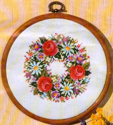 Floral garland cross stitch pattern (1)
