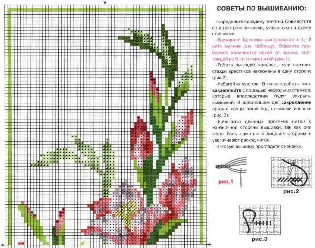 Flower Gladiolo cross stitch pattern (1)