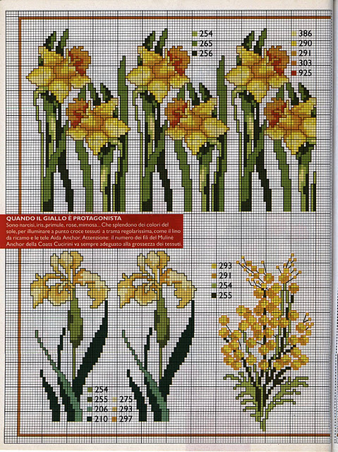 Flower cross stitch pattern