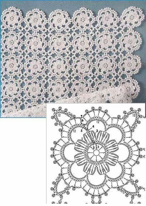 Flower tile crochet pattern design