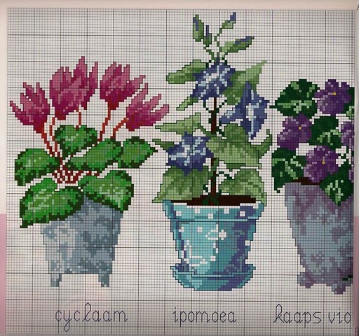 Flowering plants cross stitch pattern (1)