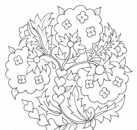 Flowers and hearts free hand embroidery designs patterns