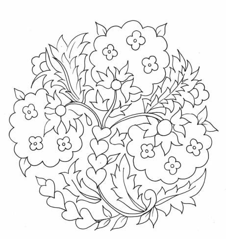 Flowers and hearts free hand embroidery designs patterns