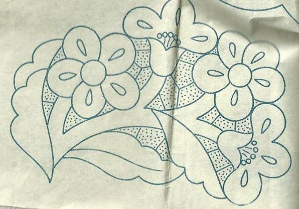 Flowers carving free hand embroidery design