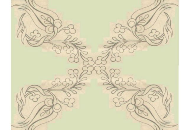 Flowery squared center free embroidery design