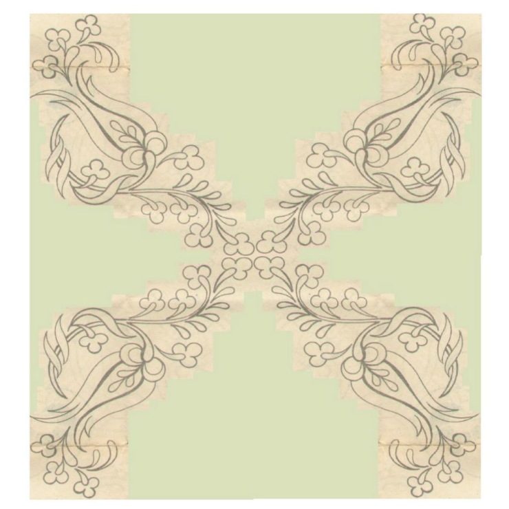 Flowery squared center free embroidery design