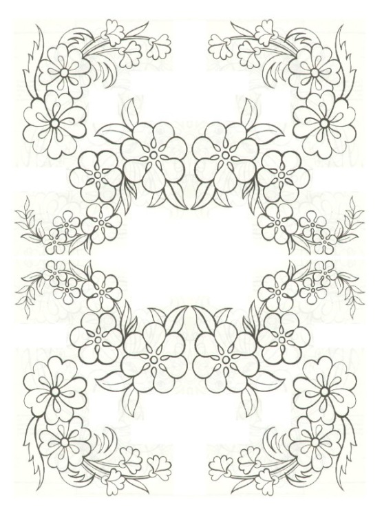 Flowery strip free hand embroidery designs patterns