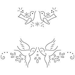 Flying birds free hand embroidery design