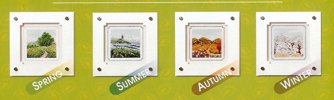 Four seasons cross stitch paintings (1)