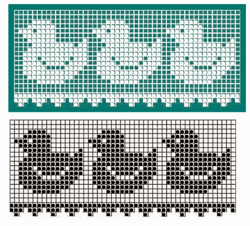 Free crochet filet border download with ducks