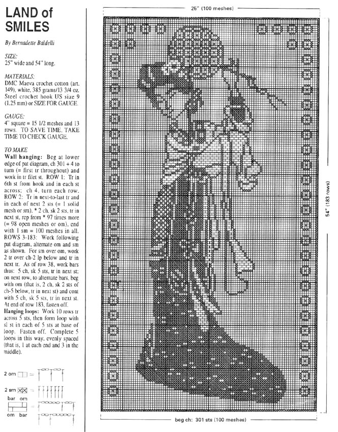 Free crochet filet pattern home painting with Japanese Lady