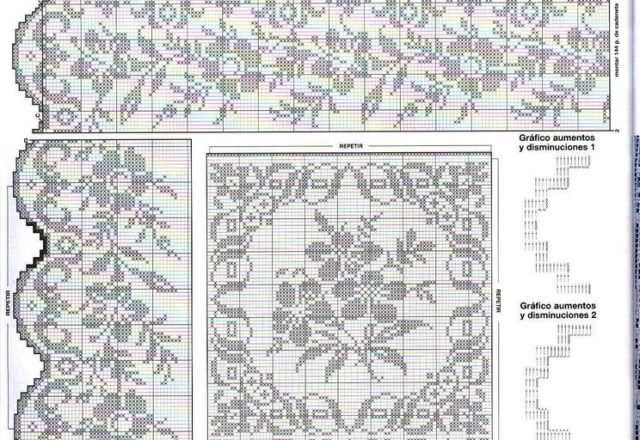 Free crochet filet pattern tablecloth with flowers