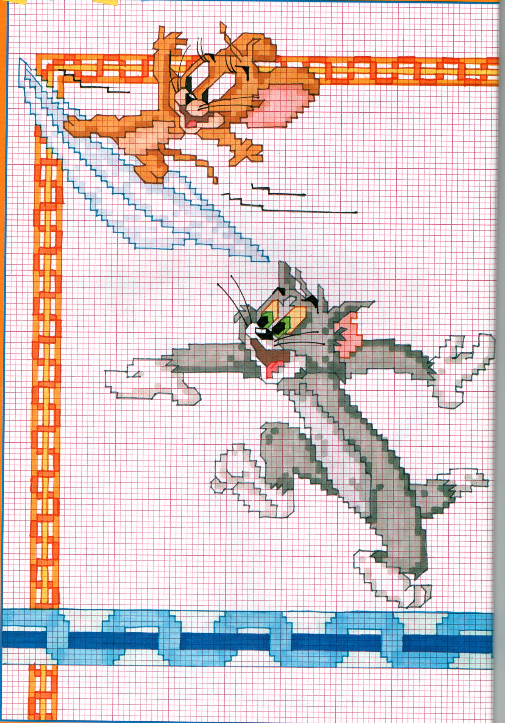 Free cross stitch pattern with Tom and Jerry (1)