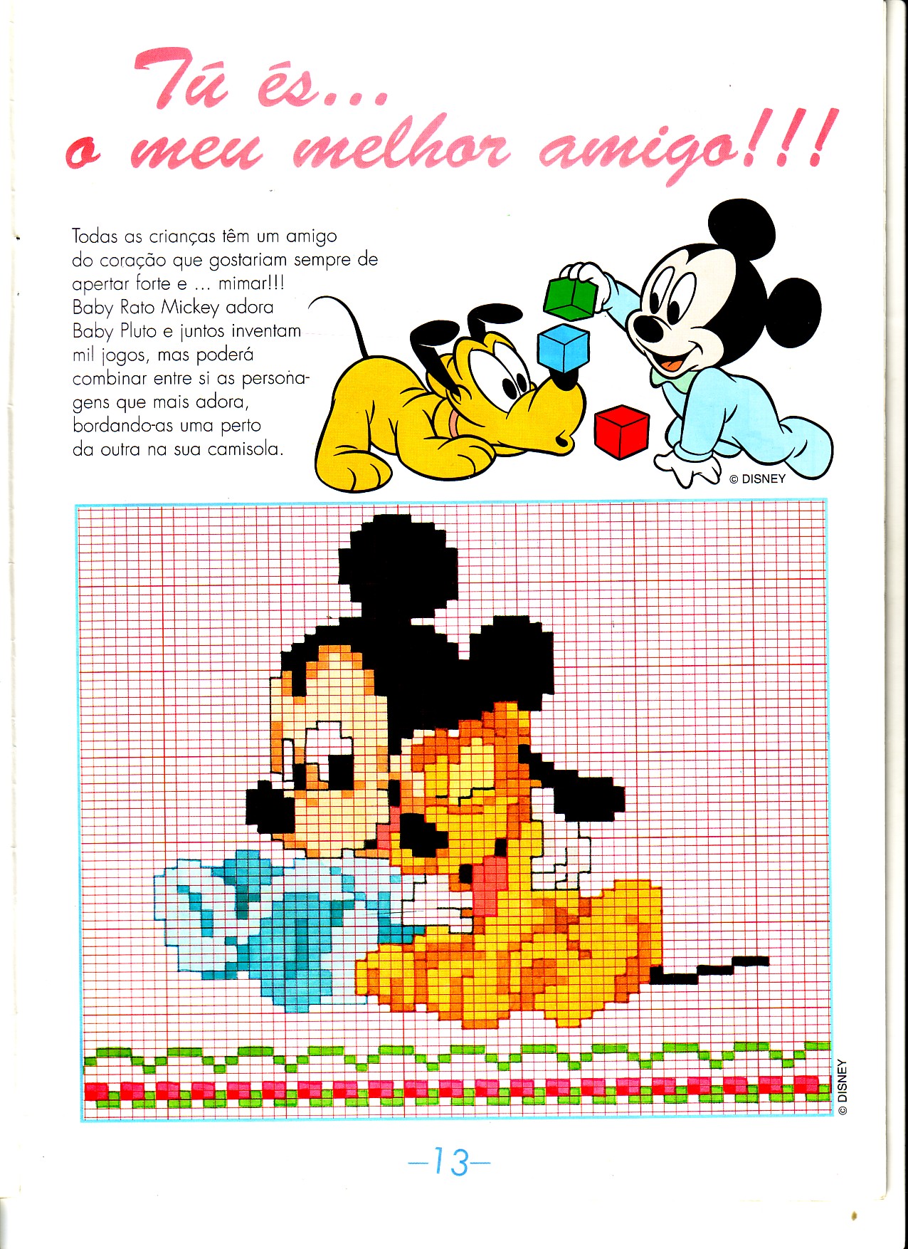 Free cross stitch patterns Baby Disney