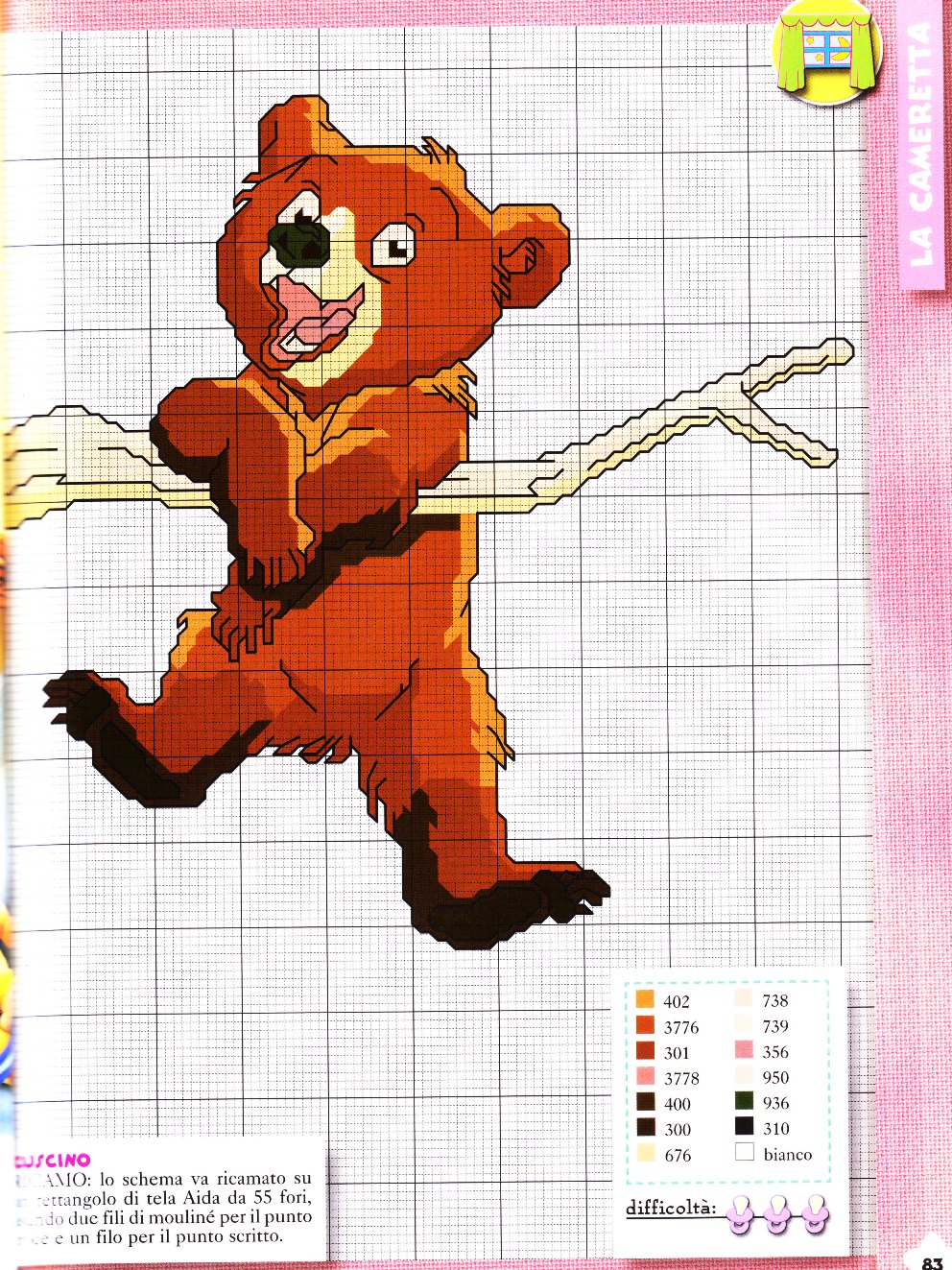 Free cross stitch patterns Brother Bear (1)